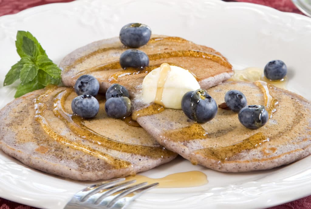 Blue Cornmeal Pancakes | Bottger Mansion