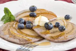blue cornmeal pancakes