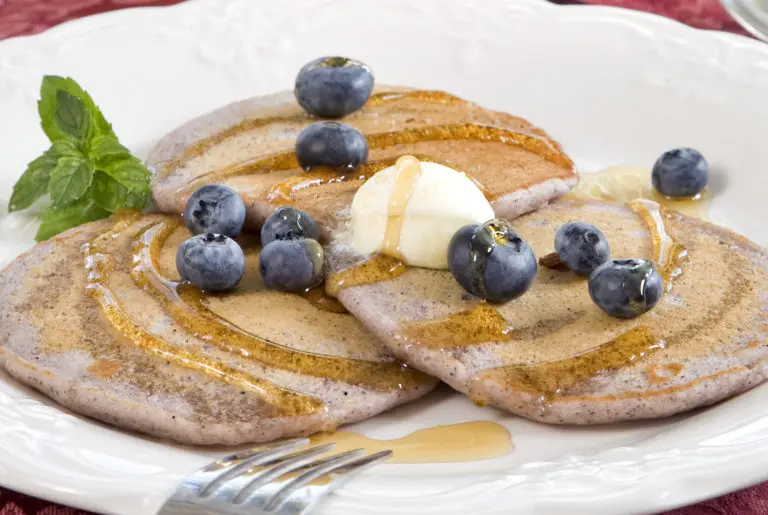 blue cornmeal pancakes