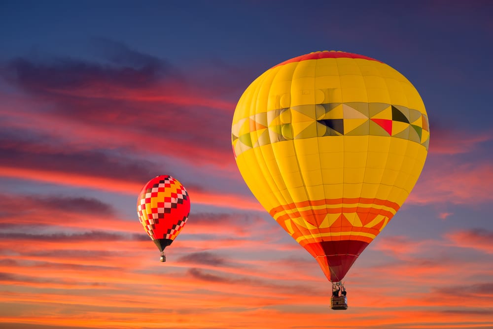 Gorgeous hot air balloon rides in Albuquerque at sunset